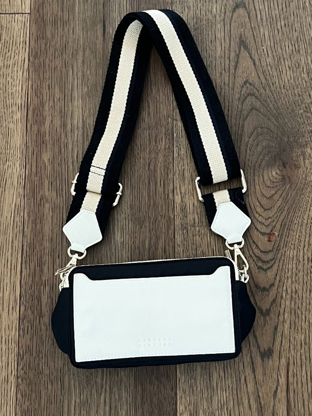 Barneys New york Sporty Black & White Shoulder Bag